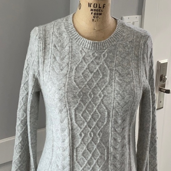 LOFT Cable Knit Gray Sweater Dress size S - Picture 2 of 6